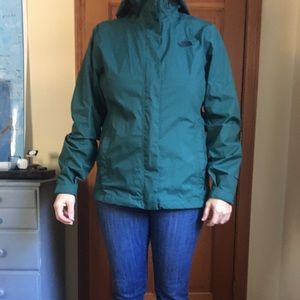 North Face raincoat.